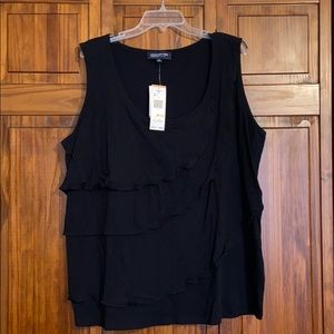 Ruffled Black Tank Top size 3X